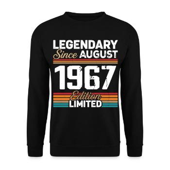 Légendaire Depuis Août 1967 Vintage Rétro - Sweat-shirt Unisexe - noir - Devant - Alina (178cm) & Michal (187cm)