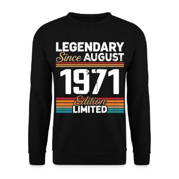 Légendaire Depuis Août 1971 Vintage Rétro - Sweat-shirt Unisexe - noir - Devant - Alina (178cm) & Michal (187cm)
