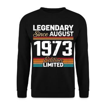 Légendaire Depuis Août 1973 Vintage Rétro - Sweat-shirt Unisexe - noir - Devant - Alina (178cm) & Michal (187cm)