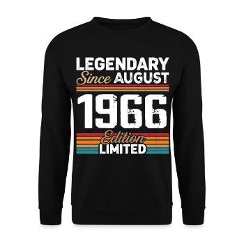 Légendaire Depuis Août 1966 Vintage Rétro - Sweat-shirt Unisexe - noir - Devant - Alina (178cm) & Michal (187cm)