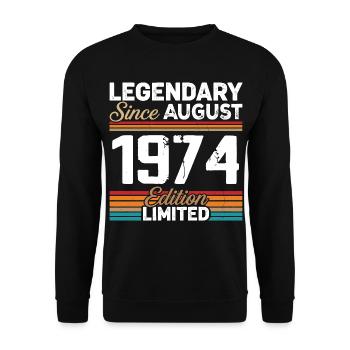 Légendaire Depuis Août 1974 Vintage Rétro - Sweat-shirt Unisexe - noir - Devant - Alina (178cm) & Michal (187cm)