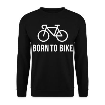 Born To Bike (Radfahrer / Fahrrad / Rennrad / B) - Unisex Pullover - Schwarz - Vorne - Alina (178cm) & Michal (187cm)