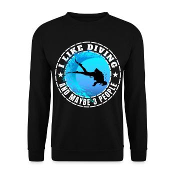 J’AIME PLONGER ET PEUT-ÊTRE TROIS PERSONNES - Sweat-shirt Unisexe - noir - Devant - Alina (178cm) & Michal (187cm)