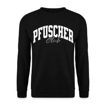 Pfuscher_Club_ws_grau - Unisex Pullover - Schwarz - Vorne - Alina (178cm) & Michal (187cm)