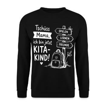 Kita-Kind Abschied von Mama - Unisex Pullover - Schwarz - Vorne - Alina (178cm) & Michal (187cm)