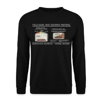 Protocole de distance de chaleur pour saucisse - Sweat-shirt Unisexe - noir - Devant - Alina (178cm) & Michal (187cm)