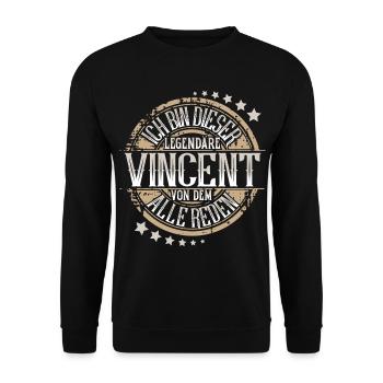 Vincent - Unisex Pullover - Schwarz - Vorne - Alina (178cm) & Michal (187cm)
