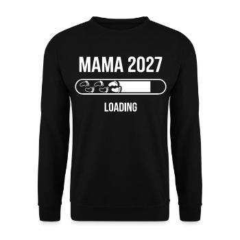 Mama 2027 Loading Babyfüße - Unisex Pullover - Schwarz - Vorne - Alina (178cm) & Michal (187cm)