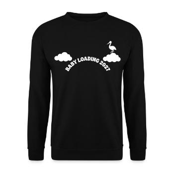 Baby Loading 2027 Storch - Unisex Pullover - Schwarz - Vorne - Alina (178cm) & Michal (187cm)