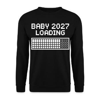 Bébé 2027 Pixel Loading - Sweat-shirt Unisexe - noir - Devant - Alina (178cm) & Michal (187cm)
