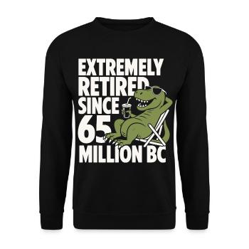 Extrêmement retraité depuis le T-Rex de 65 - Sweat-shirt Unisexe - noir - Devant - Alina (178cm) & Michal (187cm)