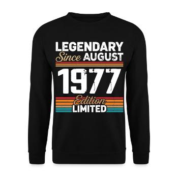 Légendaire Depuis Août 1977 Vintage Rétro - Sweat-shirt Unisexe - noir - Devant - Alina (178cm) & Michal (187cm)