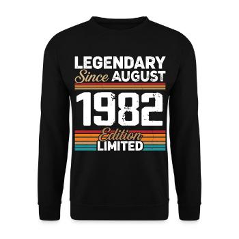 Légendaire Depuis Août 1982 Vintage Rétro - Sweat-shirt Unisexe - noir - Devant - Alina (178cm) & Michal (187cm)