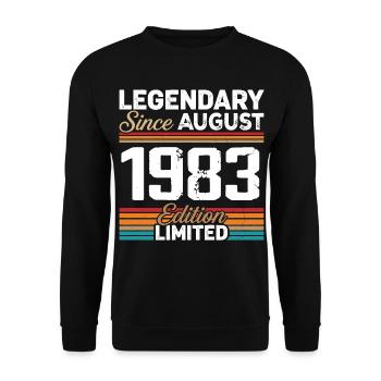 Legendär seit August 1983 Vintage Retro - Unisex Pullover - Schwarz - Vorne - Alina (178cm) & Michal (187cm)