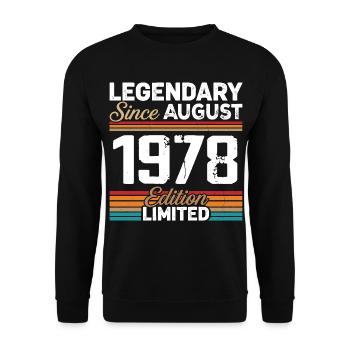Légendaire Depuis Août 1978 Vintage Rétro - Sweat-shirt Unisexe - noir - Devant - Alina (178cm) & Michal (187cm)