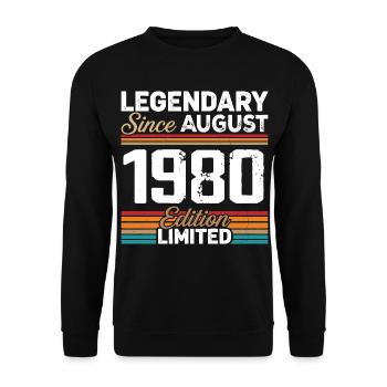 Legendary Since August 1980 Vintage Retro - Unisex Sweatshirt - black - Front - Alina (178cm) & Michal (187cm)
