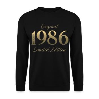 Cadeau du 40e anniversaire Original août 1986 - Sweat-shirt Unisexe - noir - Devant - Alina (178cm) & Michal (187cm)