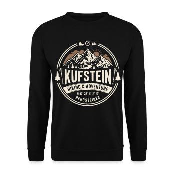 Kufstein Bergsteiger Hiking Adventure Tirol - Unisex Pullover - Schwarz - Vorne - Alina (178cm) & Michal (187cm)