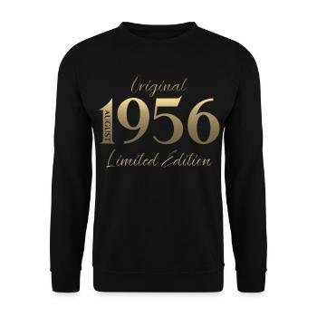 70th Birthday Gift Original August 1956 - Unisex Sweatshirt - black - Front - Alina (178cm) & Michal (187cm)