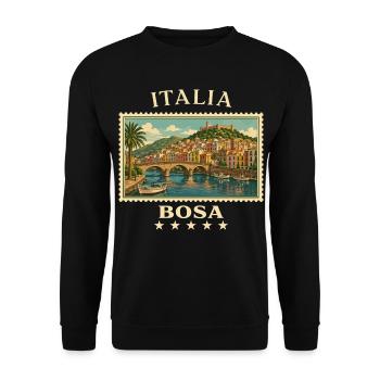 Italien Bosa Vintage Reisemarke - Unisex Pullover - Schwarz - Vorne - Alina (178cm) & Michal (187cm)
