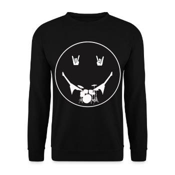 Rocking Drum Silhouette - Unisex Sweatshirt - black - Front - Alina (178cm) & Michal (187cm)