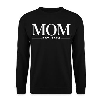 Mom Est. 2026 | Mutter | Muttertag Geschenk - Unisex Pullover - Schwarz - Vorne - Alina (178cm) & Michal (187cm)