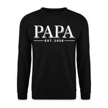 Papa Est. 2026 | Father | Father's Day Gift - Unisex Sweatshirt - black - Front - Alina (178cm) & Michal (187cm)
