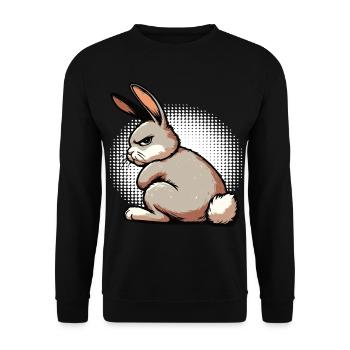 Kaninchen Hase Hasen langohr Klopfer Rammler - Unisex Pullover - Schwarz - Vorne - Alina (178cm) & Michal (187cm)