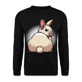 Kaninchen Hase Hasen langohr Klopfer Rammler - Unisex Pullover - Schwarz - Vorne - Alina (178cm) & Michal (187cm)