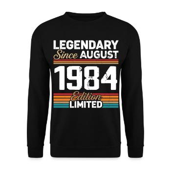Legendär seit August 1984 Vintage Retro - Unisex Pullover - Schwarz - Vorne - Alina (178cm) & Michal (187cm)