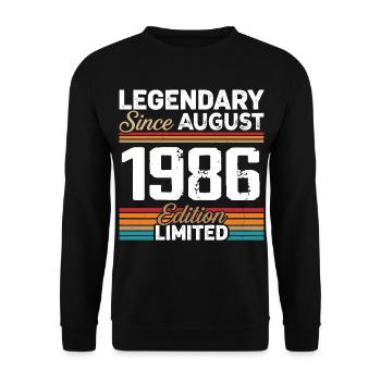 Legendär seit August 1986 Vintage Retro - Unisex Pullover - Schwarz - Vorne - Alina (178cm) & Michal (187cm)