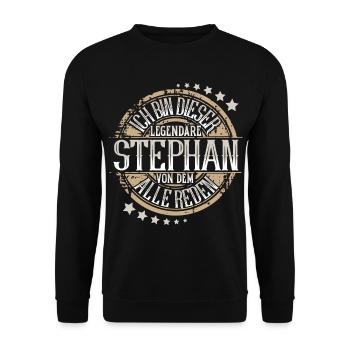 Stephan - Unisex Pullover - Schwarz - Vorne - Alina (178cm) & Michal (187cm)