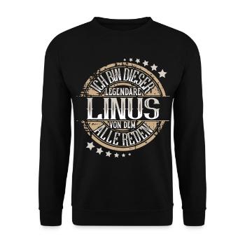 Linus - Unisex Pullover - Schwarz - Vorne - Alina (178cm) & Michal (187cm)