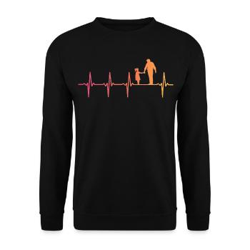 Vater und Tochter Sonnenuntergang Herzschlag Papa, Tochter - Unisex Pullover - Schwarz - Vorne - Alina (178cm) & Michal (187cm)