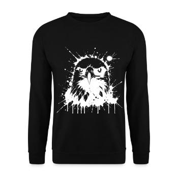 White Splash Eagle - Unisex Pullover - Schwarz - Vorne - Alina (178cm) & Michal (187cm)