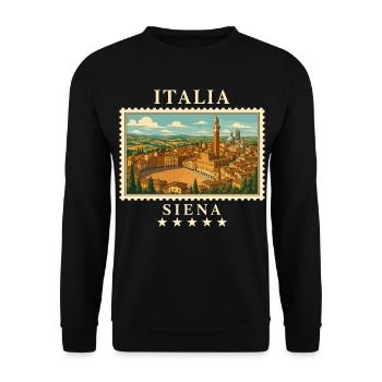 Italien Siena Vintage Reisemarke - Unisex Pullover - Schwarz - Vorne - Alina (178cm) & Michal (187cm)