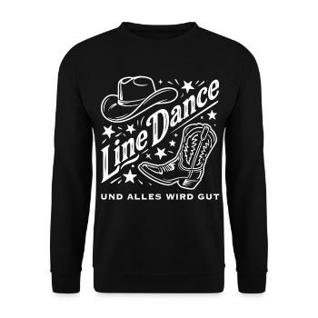 Line Dance Cowboy Flair - Unisex Pullover - Schwarz - Vorne - Alina (178cm) & Michal (187cm)