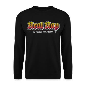 Real Rap - Unisex Pullover - Schwarz - Vorne - Alina (178cm) & Michal (187cm)