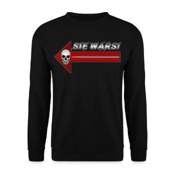 Skull Pfeil Parodie Design Sie wars - Unisex Pullover - Schwarz - Vorne - Alina (178cm) & Michal (187cm)