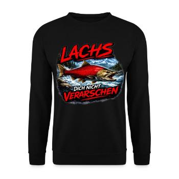 Lachs dich nicht verarschen - Unisex Pullover - Schwarz - Vorne - Alina (178cm) & Michal (187cm)