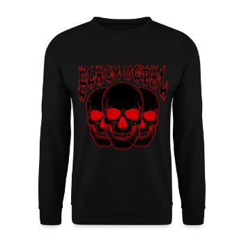 Dreifacher Totenkopf Gothic - Unisex Pullover - Schwarz - Vorne - Alina (178cm) & Michal (187cm)
