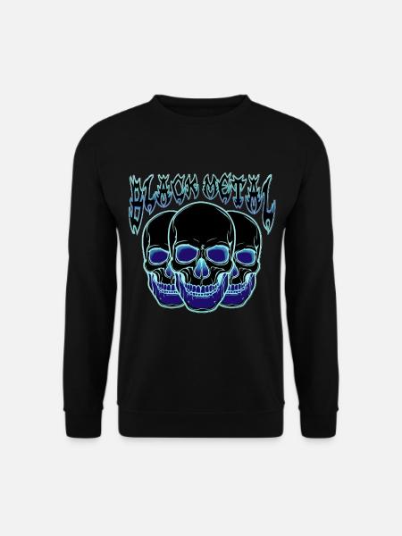 Neon Skull Trio Blue - Unisex Sweatshirt - black