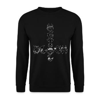 Chrome Iron Cross Gothic Black Metal - Unisex Sweatshirt - black - Front - Alina (178cm) & Michal (187cm)