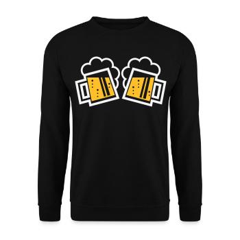 2 Bayrische Bierkrüge Prosten (Bier / NEG 2C) - Unisex Pullover - Schwarz - Vorne - Alina (178cm) & Michal (187cm)