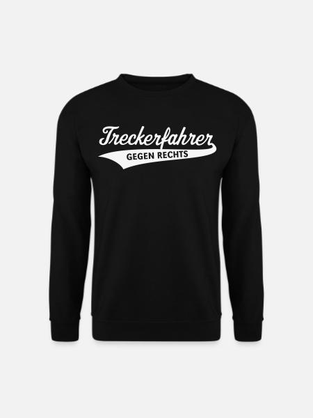 Treckerfahrer Gegen Rechts (Trecker Traktor / V4W) - Unisex Pullover - Schwarz