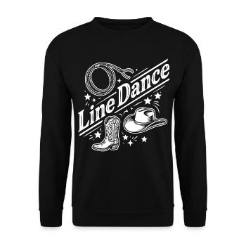 Line Dance Western Boots Hat Logo - Unisex Sweatshirt - black - Front - Alina (178cm) & Michal (187cm)