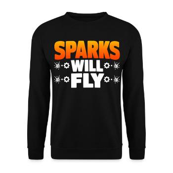 Schweißen Spruch Geschenk für Männer & Handwerker - Unisex Pullover - Schwarz - Vorne - Alina (178cm) & Michal (187cm)