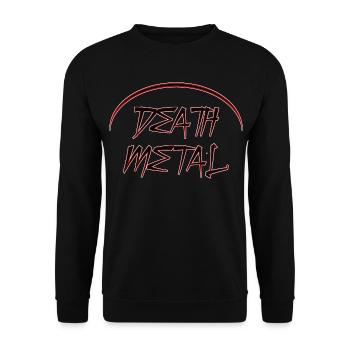 Death Metal Logo Schrift - Unisex Pullover - Schwarz - Vorne - Alina (178cm) & Michal (187cm)