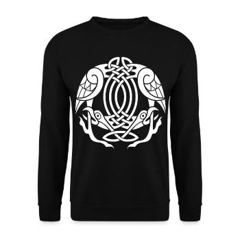 Celtic Eagles (Weiß) - Unisex Pullover - Schwarz - Vorne - Alina (178cm) & Michal (187cm)