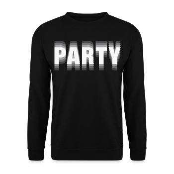 Party – Minimalist Typography Statement - Unisex Sweatshirt - black - Front - Alina (178cm) & Michal (187cm)